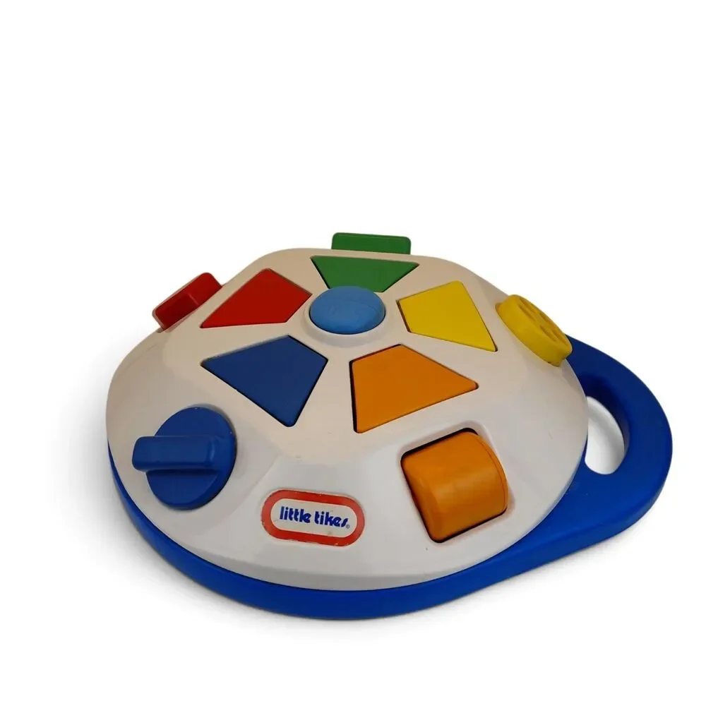 Little Tikes Vtg 90s Baby Pop up Spinning Carousel Activity Toy Sounds Animals